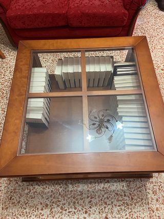 Mesa de centro madera y cristal