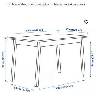 Mesa Ikea Pinntorp Madera