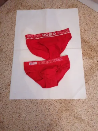 Coppia Slip Uomo Rossi Taglia L/XL