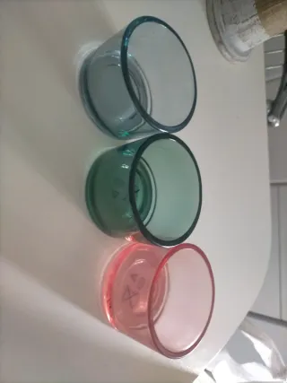 Lote de 6 vasos para velas cristal y metal