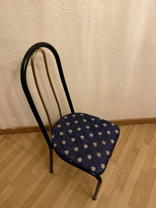 Juego de Mesa cristal y sillas metal vintage