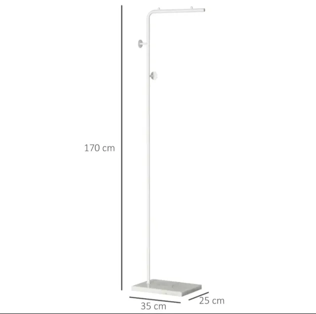 Perchero de pie con base de mármol