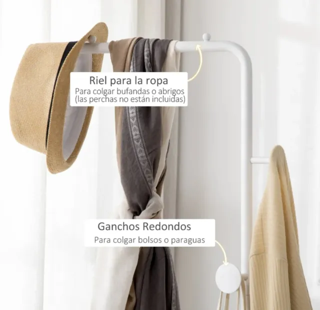 Perchero de pie con base de mármol