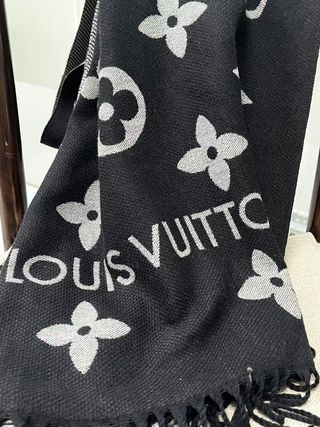 Bufanda Louis Vuitton Punto Negro Gris