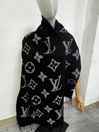 Bufanda Louis Vuitton Punto Negro Gris