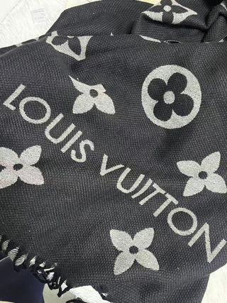 Bufanda Louis Vuitton Punto Negro Gris