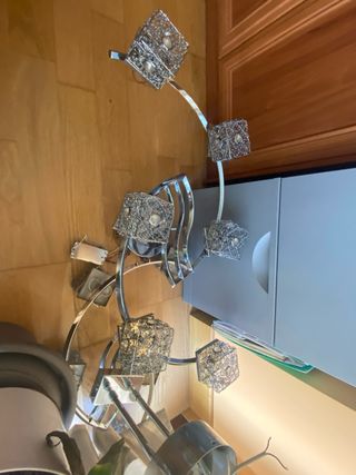 2 lámparas LED Plata y Blanca. Compradas en Luzete