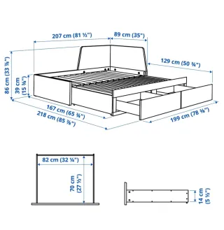 Cama Ikea Flekke Blanca con Cajones