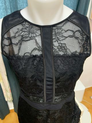 Vestido Guess Negro Encaje Talla L