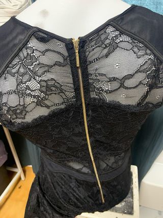 Vestido Guess Negro Encaje Talla L