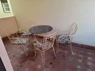 Juego Terraza Vintage Mesa Piedra 4 Sillas