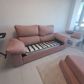 Sofá Cama 3 Plazas Rosa