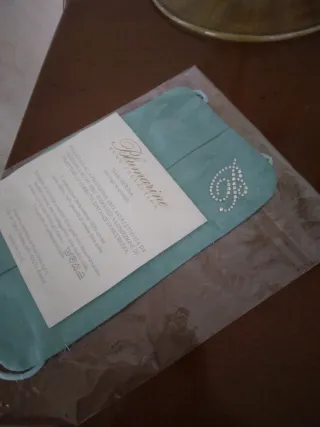 Blumarine Mascherina Cotone Cristalli Azzurro