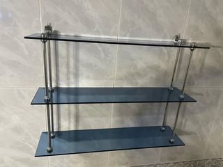 2 Estanterías cristal azul 3 baldas