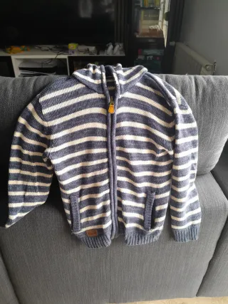 Jersey Sfera niño capucha rayas azul/blanco T.128