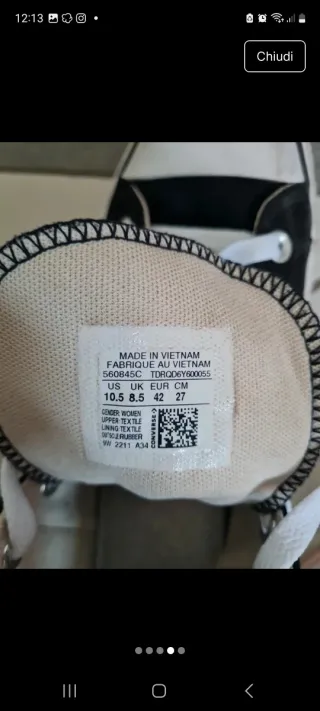 Converse All Star nere tg.42