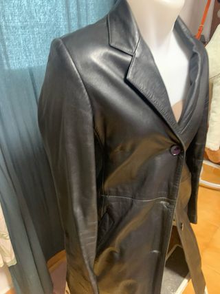 Chaqueta de piel negra mujer