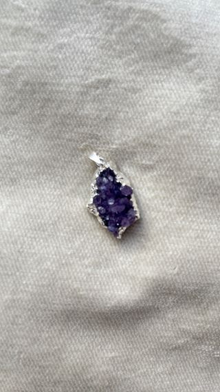 Colgante Amatista Baño Plata