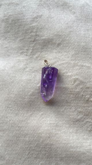 Colgante Amatista Baño Plata