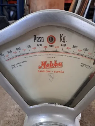 Báscula antigua Mobba Peso Kg.