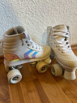 Patines 4 Ruedas Oxelo Decathlon Blancos, Talla 34