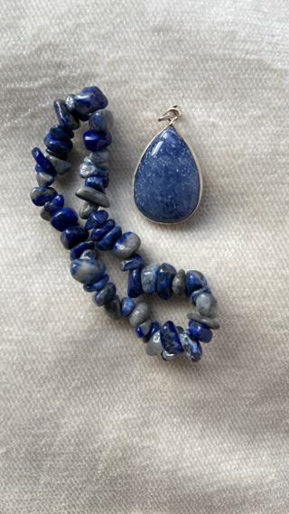 Colgante Gota Cuarzo Azul