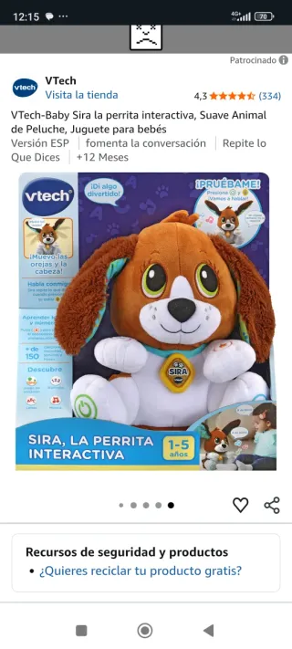 Perrita Interactiva VTech Sira Bebé