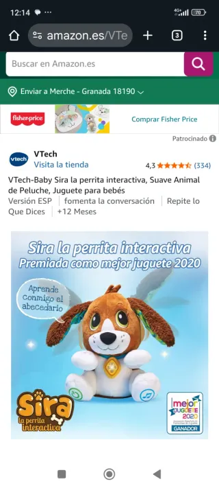 Perrita Interactiva VTech Sira Bebé