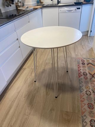 Mesa redonda cocina 70cm blanca