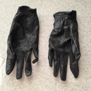 Guanti da equitazione neri in pelle