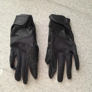 Guanti da equitazione neri in pelle