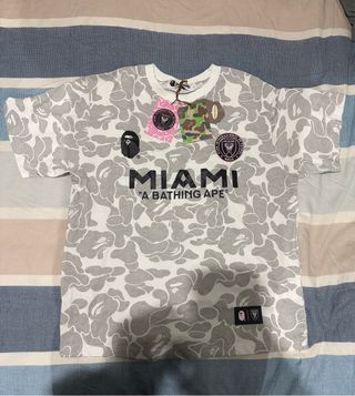 BAPE x Inter Miami Camiseta Gris/Blanco