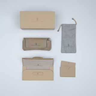 Fodero per Occhiali Brunello Cucinelli Pelle Beige