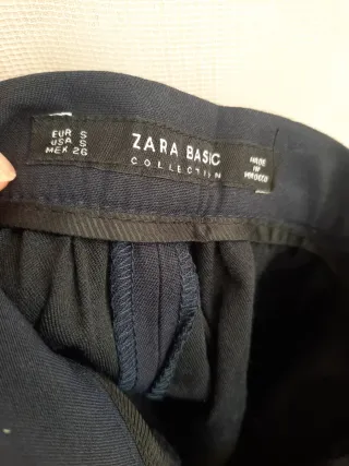 Falda Zara cuadros azul y negro