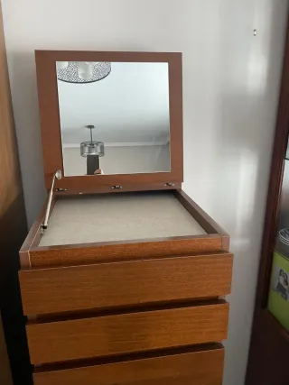 Cajonera Ikea Madera Malm 6 cajones Marrón espejo