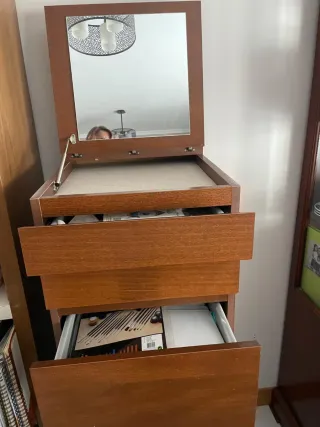 Cajonera Ikea Madera Malm 6 cajones Marrón espejo