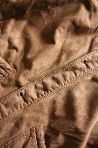 Cappotto in pelle scamosciata uomo marrone XL