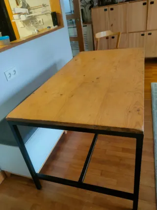 Mesa Industrial Madera y Metal