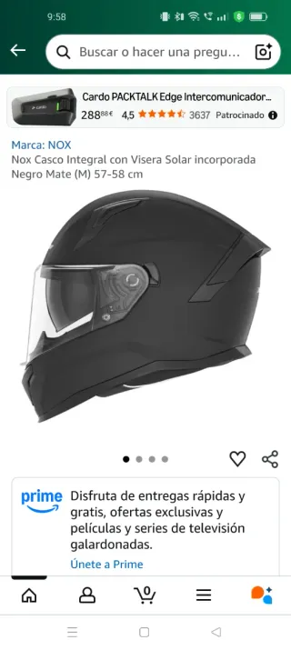 Casco de moto negro mate