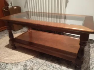 Mesa de centro madera y cristal