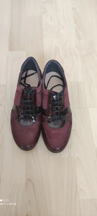 Zapatos Fluchos Mujer Rojo y Negro