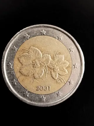 Moneda 2€ Finlandia 2001 Flores