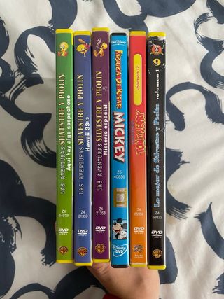 Lote 6 DVDs Infantiles Warner Bros y Disney