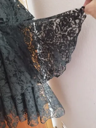 Vestido fiesta encaje negro talla 44