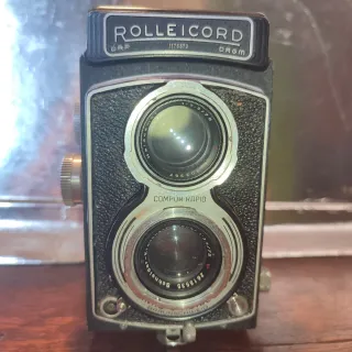 Cámara Rollei Rolleicord III Verde años 50 reflex