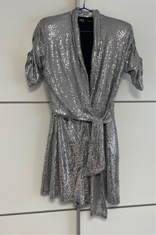 Mono Zara plateado brillante