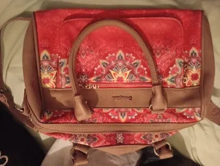 Bolso Desigual Rojo y Beige