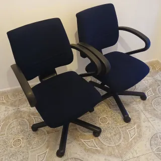 2 Sillas de Oficina Azul Cómodas