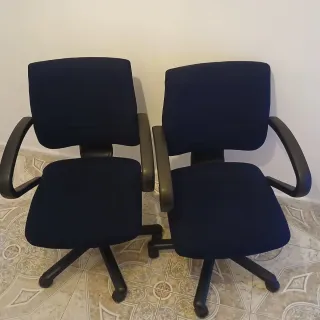 2 Sillas de Oficina Azul Cómodas