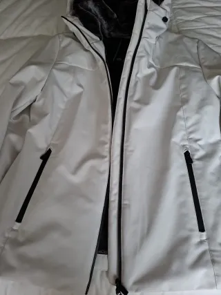 Parka donna bianca con cappuccio